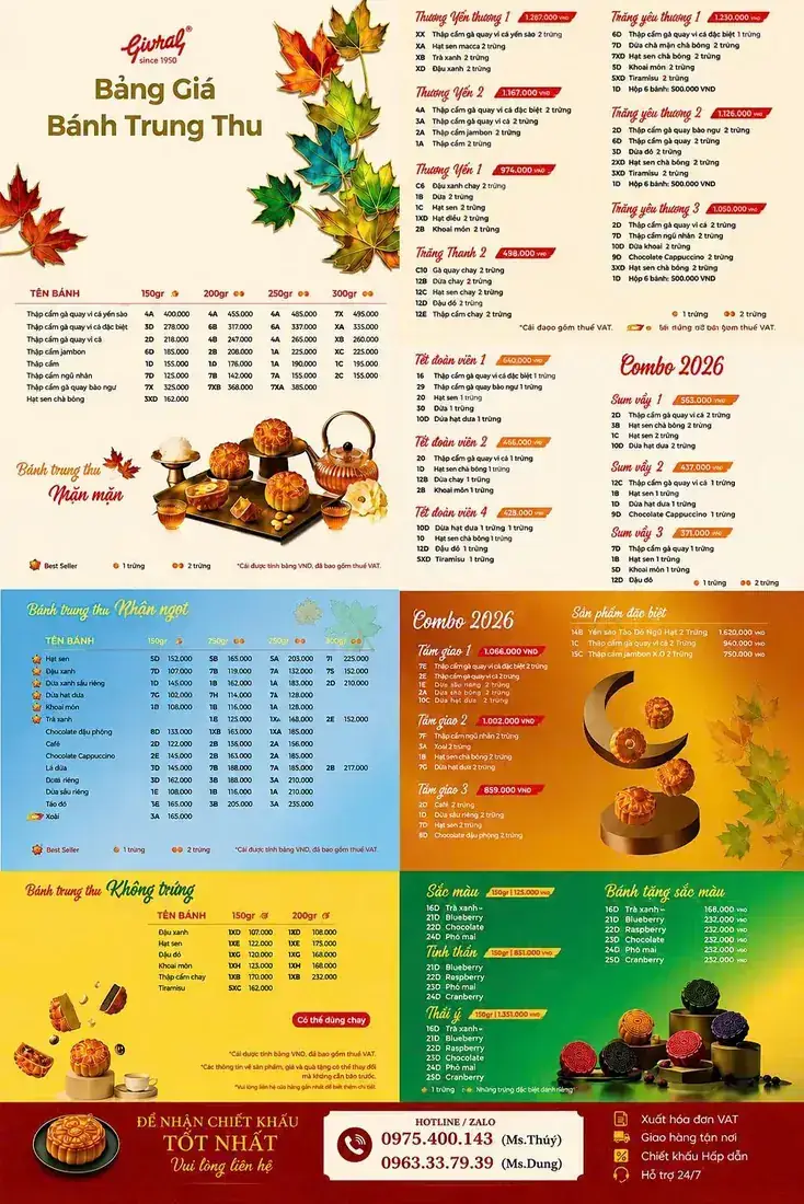 Hộp quà combo Givral 2026 đặt sỉ cho doanh nghiệp